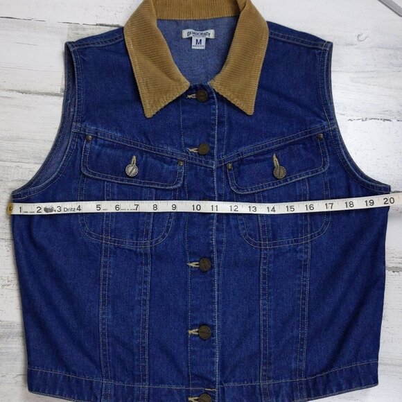 Democracy Weekend Denim Jean Tan Collar Vest - Picture 7 of 8